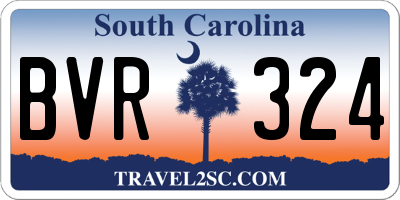 SC license plate BVR324
