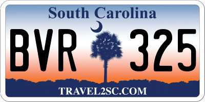 SC license plate BVR325