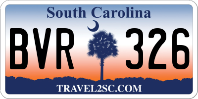SC license plate BVR326