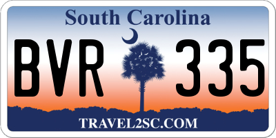 SC license plate BVR335