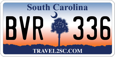 SC license plate BVR336