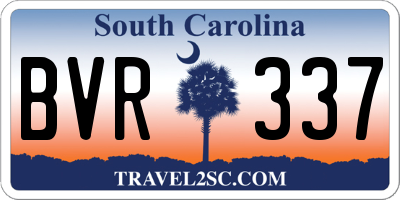 SC license plate BVR337