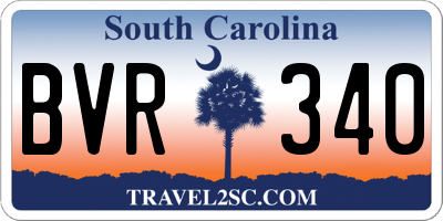 SC license plate BVR340