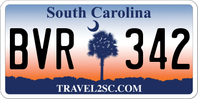 SC license plate BVR342