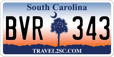 SC license plate BVR343