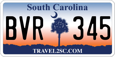 SC license plate BVR345