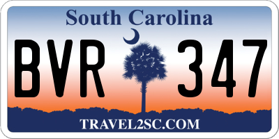 SC license plate BVR347