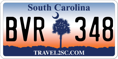 SC license plate BVR348