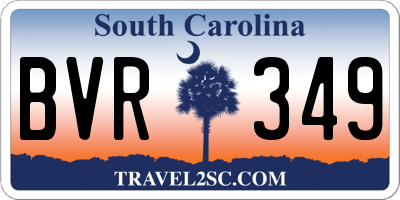 SC license plate BVR349