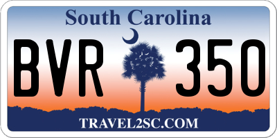 SC license plate BVR350