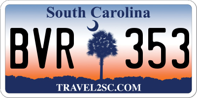 SC license plate BVR353