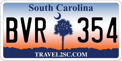 SC license plate BVR354