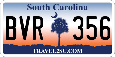 SC license plate BVR356