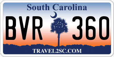 SC license plate BVR360