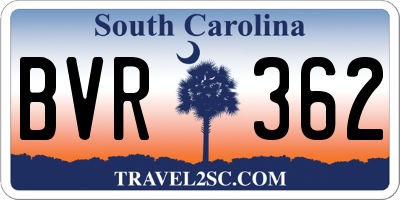 SC license plate BVR362