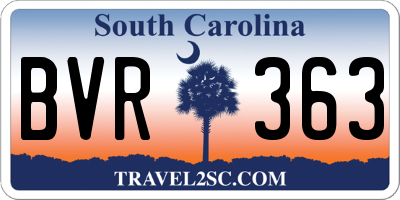 SC license plate BVR363