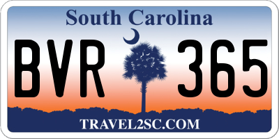 SC license plate BVR365