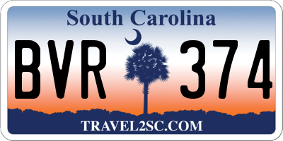 SC license plate BVR374