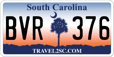 SC license plate BVR376