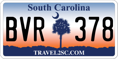 SC license plate BVR378