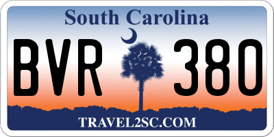 SC license plate BVR380