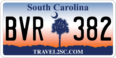 SC license plate BVR382