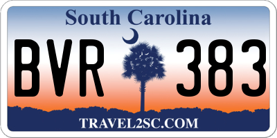SC license plate BVR383