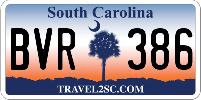 SC license plate BVR386