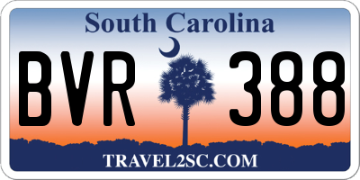 SC license plate BVR388