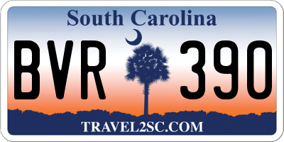 SC license plate BVR390