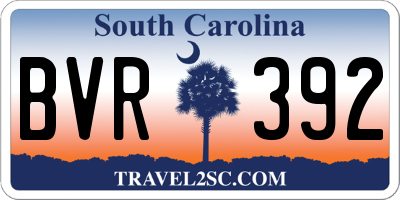 SC license plate BVR392