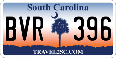 SC license plate BVR396