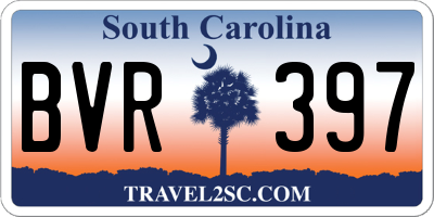 SC license plate BVR397