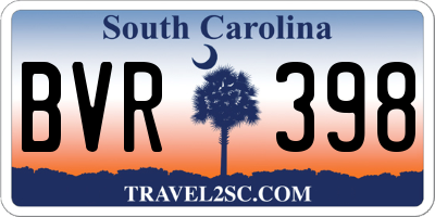 SC license plate BVR398