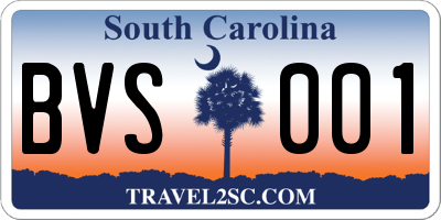 SC license plate BVS001