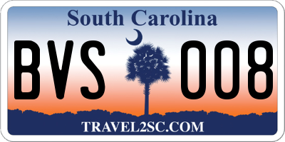 SC license plate BVS008