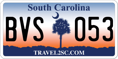 SC license plate BVS053