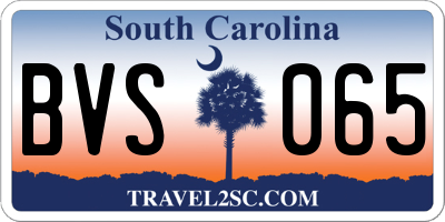 SC license plate BVS065