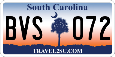 SC license plate BVS072