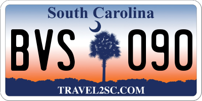 SC license plate BVS090
