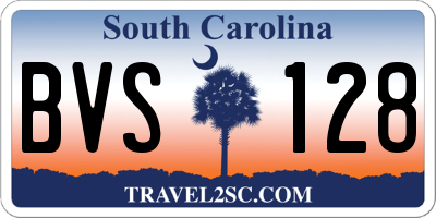 SC license plate BVS128