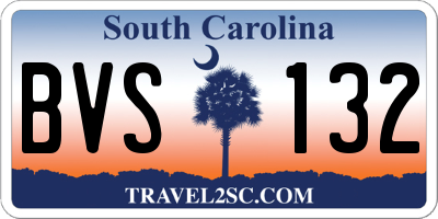 SC license plate BVS132
