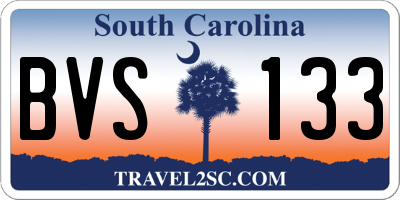 SC license plate BVS133