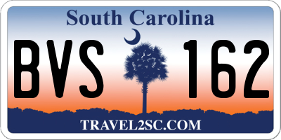 SC license plate BVS162