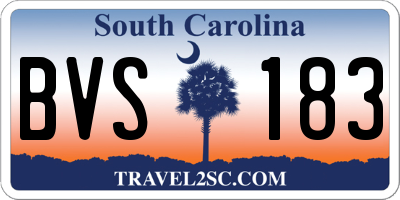 SC license plate BVS183