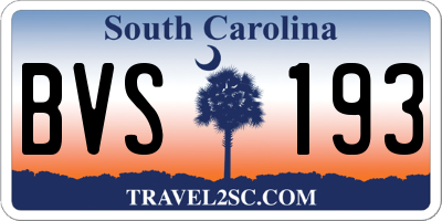SC license plate BVS193
