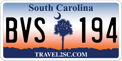 SC license plate BVS194