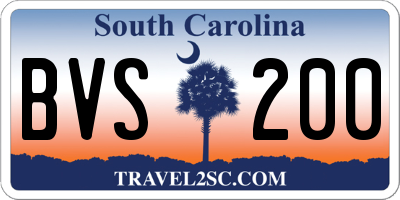 SC license plate BVS200