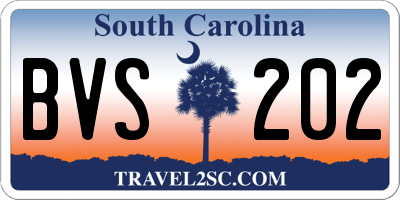 SC license plate BVS202