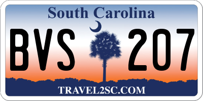 SC license plate BVS207